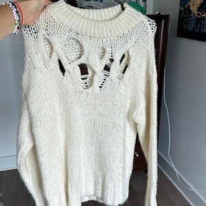 Zara White Knitted Sweater Small